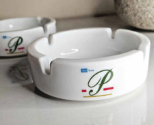 Objet bistrot lot 2 Cendrier Peter Stuyvesant blanc 10.5 cm