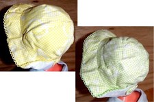 CHAPEAU BOB ETE BEBE fille 48 cm vichy blanc vert déco ou jaune neuf déco bonbon