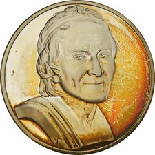 France, Médaille, French Fifth Republic, Buste de Voltaire, Jean Antoine