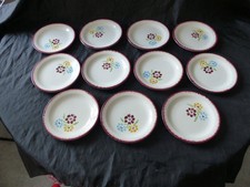LOT DE 11 PETITES ASSIETTES A DESSERTS EN FAIENCE DE SALINS MODELE ARMIDE