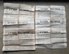 LOT DE 6 JOURNAUX L'UNION BRETONNE NANTES  VIEUX PAPIER