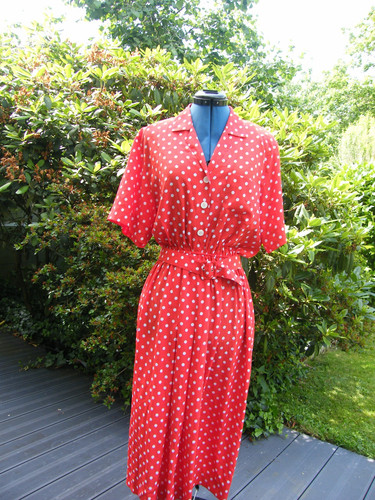 Robe vintage rouge à - vintage,