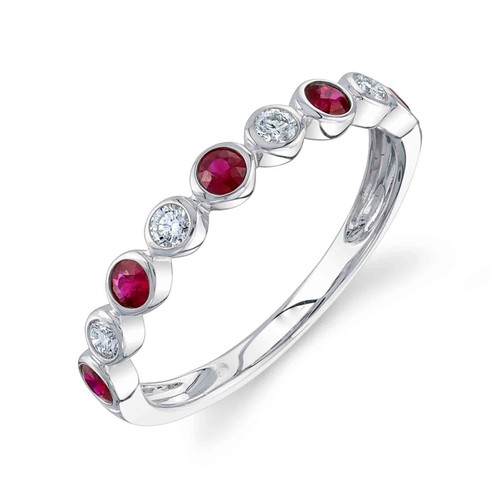 14k blanc rubis bague - 14k,