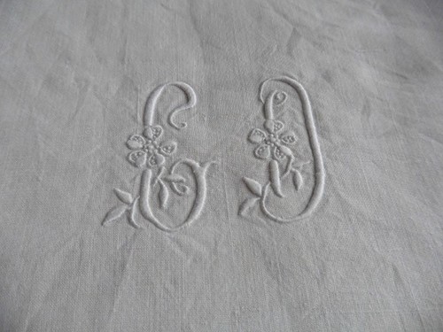 Ancien drap lin creme - ancien,