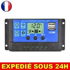 ✅ Contrôleur De Charge Solaire 12V 24V PWM 10A Réglable LCD Affichage Minuterie