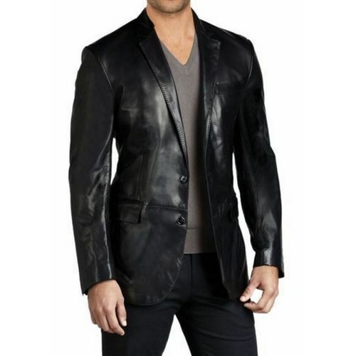 Blazer cuir noir pour - blazer, homme