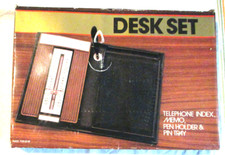 DESK SET Set de bureau vintage mais neuf, années 70 No cuir Design