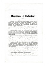 Magnétisme et Profondeur