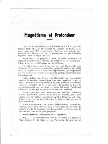 Magnétisme profondeur - et,