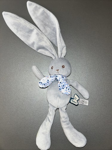 Doudou lapin bleu pantin