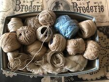 Antique French Job Lot 24 Balls of Crochet Tatting Thread c1900s