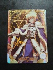 Carte Saber SSR Manga Anime Waifu Collector Fate Stay Night Holo Foil Gold Prism