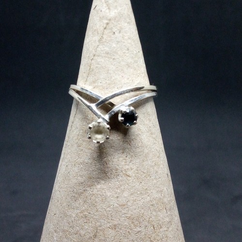 Bague blanc 18k saphir - 18k, &