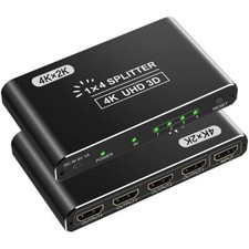 Répartiteur HDMI 1 Entrée 4 Sorties - Répartiteur HDMI en Aluminium - Compati...