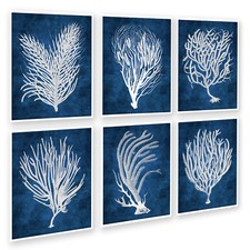 Mer Corail Plage Décor Art Prints Set of6 Marine Fond Mural Salle Art Décor