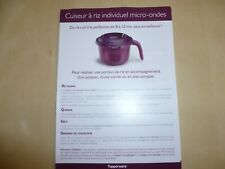 TUPPERWARE NEUVE FICHE DU