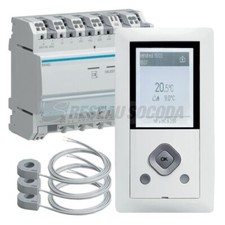 Hager EK482 - Gestionnaire D'énergie 2 Zones RT2012 Fils Pilote Tores Délestage