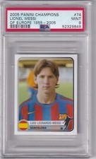 2005 Panini UEFA Ligue des Champions Sticker Numéro 74 Lionel Messi Rookie PSA