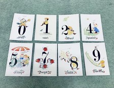 Lot 8 Cartes Postales Chiffre Anniversaire Vœux Vintage