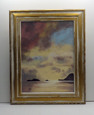 MARINE huile  "un soir aux îles  "   ARTISTE réf drouot artprice akoun