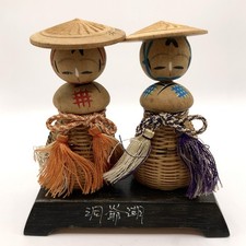 Poupée Kasa Kokeshi lot de 2 figurines intérieur japonais poupée en bois...