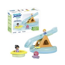PLAYMOBIL Junior 71687 Ilôt avec toboggan aquatiqueComprend deux personnages, un