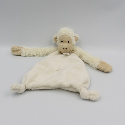 Doudou plat singe - blanc, écru