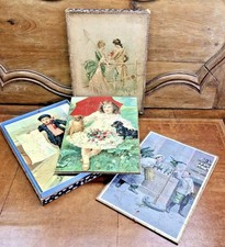 3 ANCIENS PUZZLES + BOITE DEBUT XX JEUX ANCIEN JOUET DECO ENFANT VIEUX METIERS