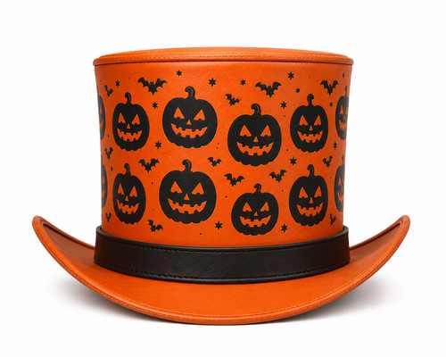 Chapeau haut forme orange - haut,