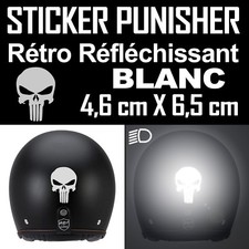 STICKER AUTOCOLLANT RETRO REFLECHISSANT TETE DE MORT CASQUE SKULL PUNISHER MOTO