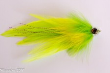 Mouche / Marabou Streamer chartreuse pour les Prédateurs  (Brochet, Bass)