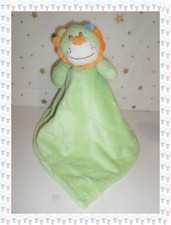 ㉝ - Doudou Semi Plat Losange Lion Vert Blanc Orange Bleu Jaune  King Bear