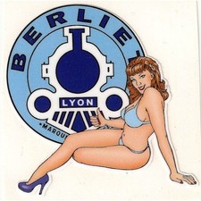 BERLIET left Pin Up gauche Sticker vinyle laminé