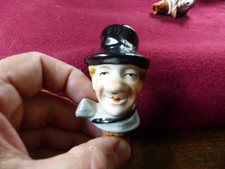 bouchon de bouteille humoristique fantaisie ancien en porcelaine