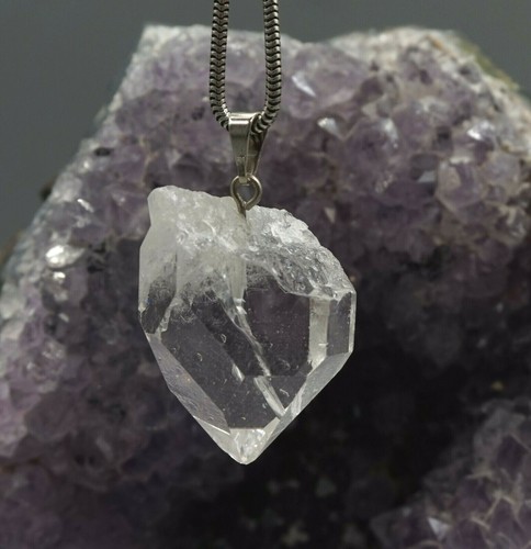 Cristal roche pendentif - cristal,