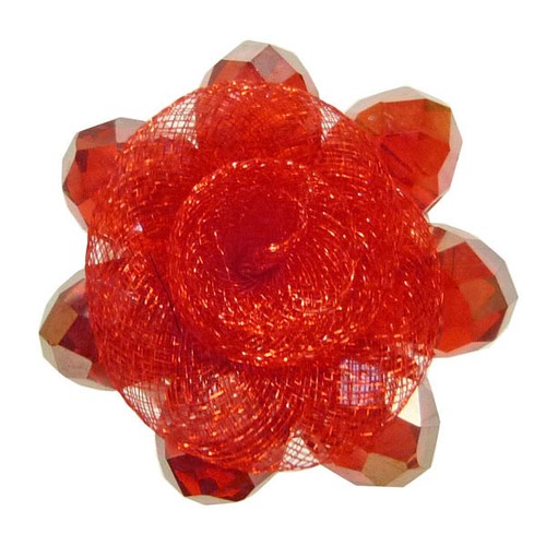 Bague fleur cristal - bague, organza