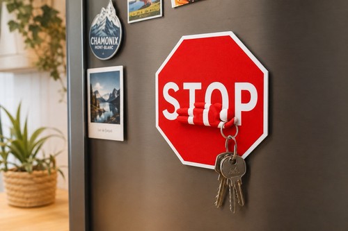 Porte clés aimanté stop - porte-clés,