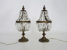 Paire de lampes montgolfières à pampilles style Louis XVI directoire. Années 50