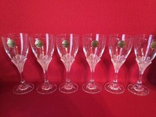 6 verres à VIN blanc apéritif , porto GRANVILLE Cristal d'Arques avec étiquettes