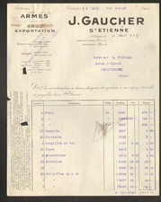 SAINT-ETIENNE (42) USINE d'ARMEMENT / ARMES "J. GAUCHER" en 1927