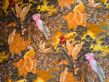 Tissu ancien coton satiné GEWE  années 1970 larg 140 cm x H 300  cm D004