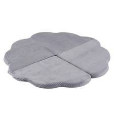 Tapis de Jeu pour Bébé Enfants Pliable MISIOO Velours Côtelé Gris 115x5