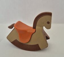 PETIT CHEVAL A BASCULE MARRON POUR BEBE CRECHE PLAYMOBIL...