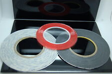 3M 1mm, 2mm, 3mm Set de Très Forte Ruban Adhésif Double Face- Rouge, Noir, Blanc