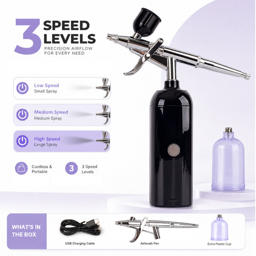Cordless airbrush kit with - kit,