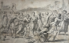 Massacre Innocents EAU FORTE Gravure RAPHAEL Raimondi PIERRE LELU 1792