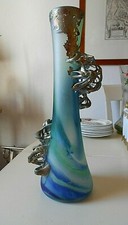 Grand Vase pâte de verre Signé structure et concrétion  - Art glass design glas 