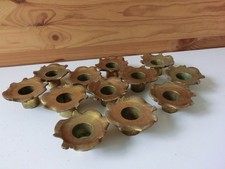 12 ANCIENNES BOBECHES EN LAITON POUR RESTAURATION DE LUMINAIRE
