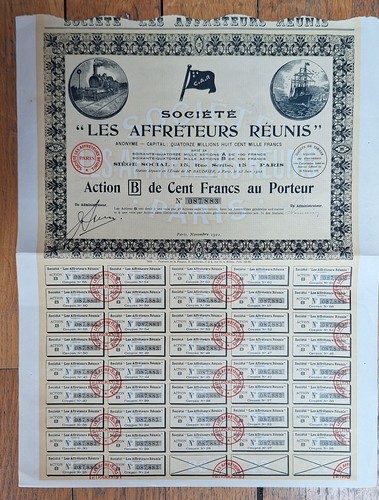 Action 100 francs au - action, de