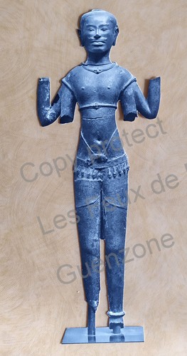 Statue art khmer decoupage - ,